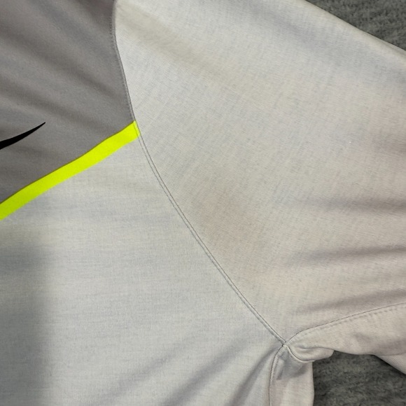 Nike Golf Polo Mens M Gray White Dri Fit Tour‎ Performance Hammond Academy - Picture 3 of 10